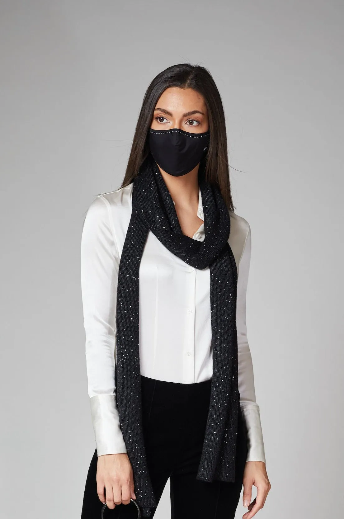 Black Sequined Scarf