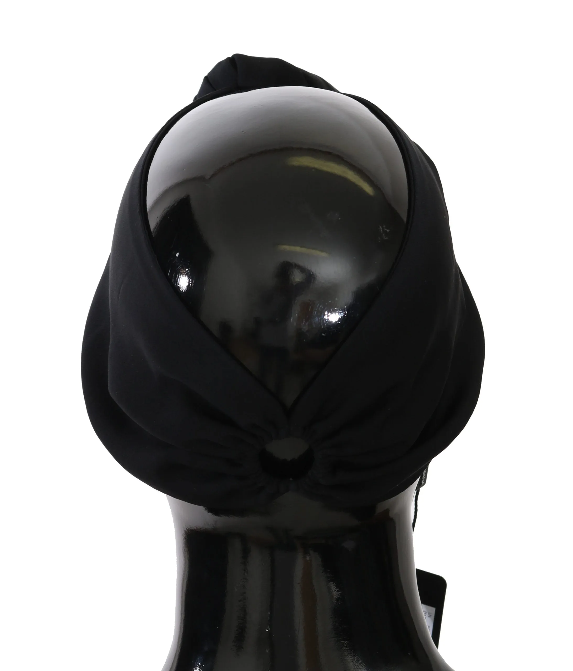Black Silk Stretch Headwrap Flower Headband