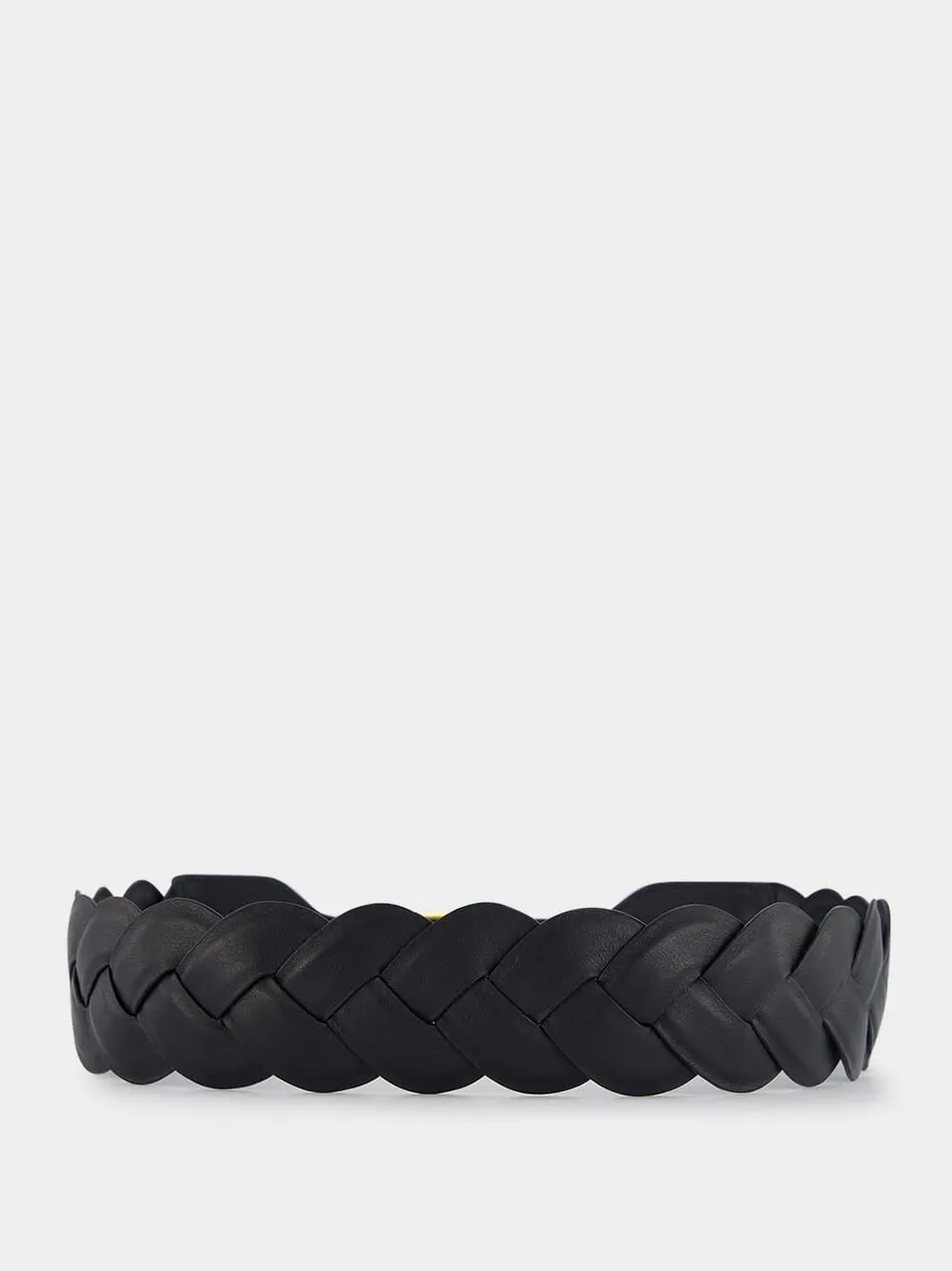 Black Skinny Braid Belt