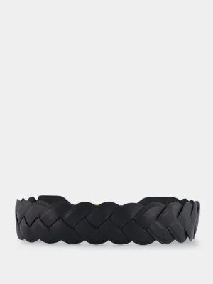 Black Skinny Braid Belt