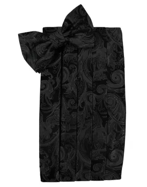 Black Tapestry Silk Cummerbund & Bow Tie Set