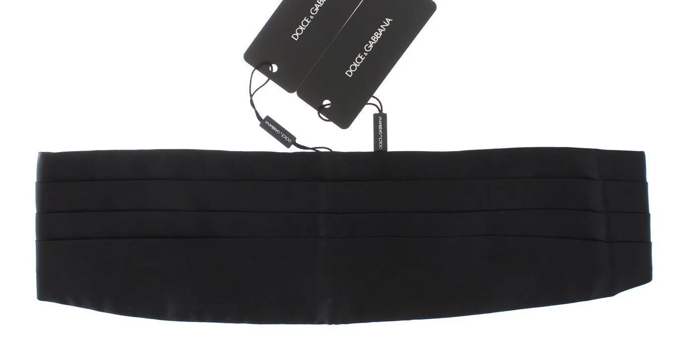 Black Wide Belt Silk Cummerbund