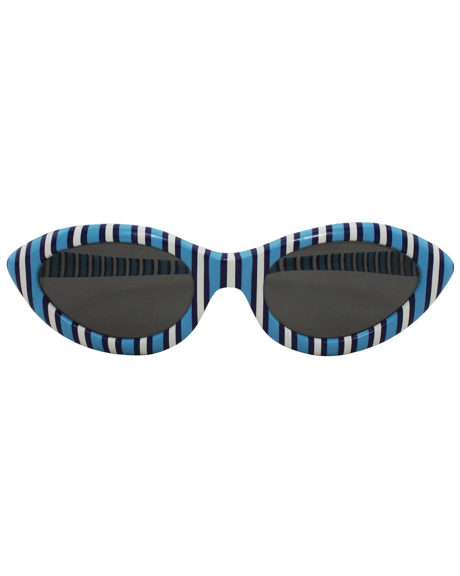 Blue and White Stripe Sunglasses