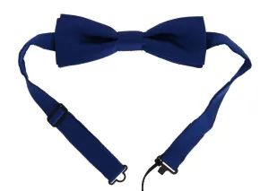 Blue Solid Silk Bowtie