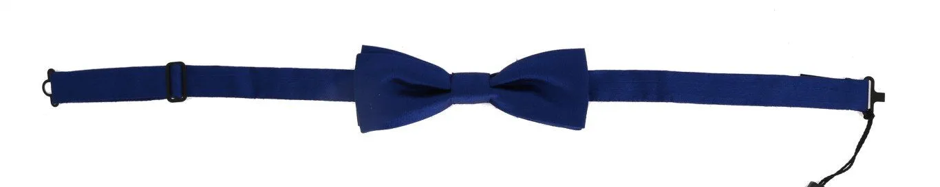 Blue Solid Silk Bowtie