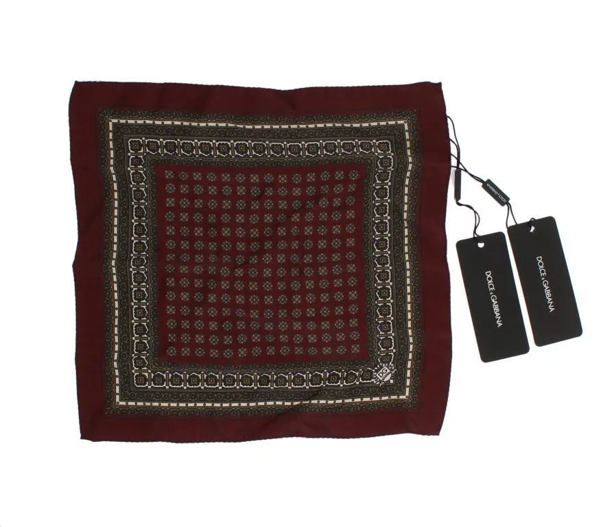 Bordeaux Silk Square Handkerchief