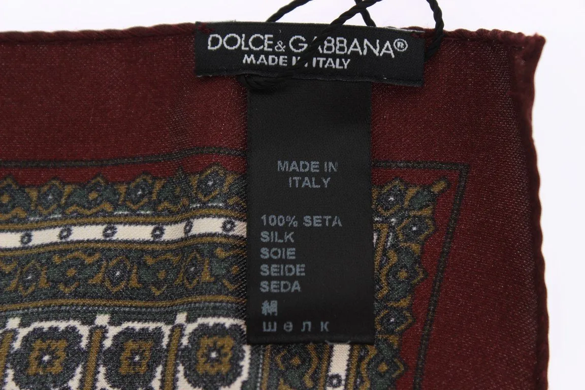 Bordeaux Silk Square Handkerchief