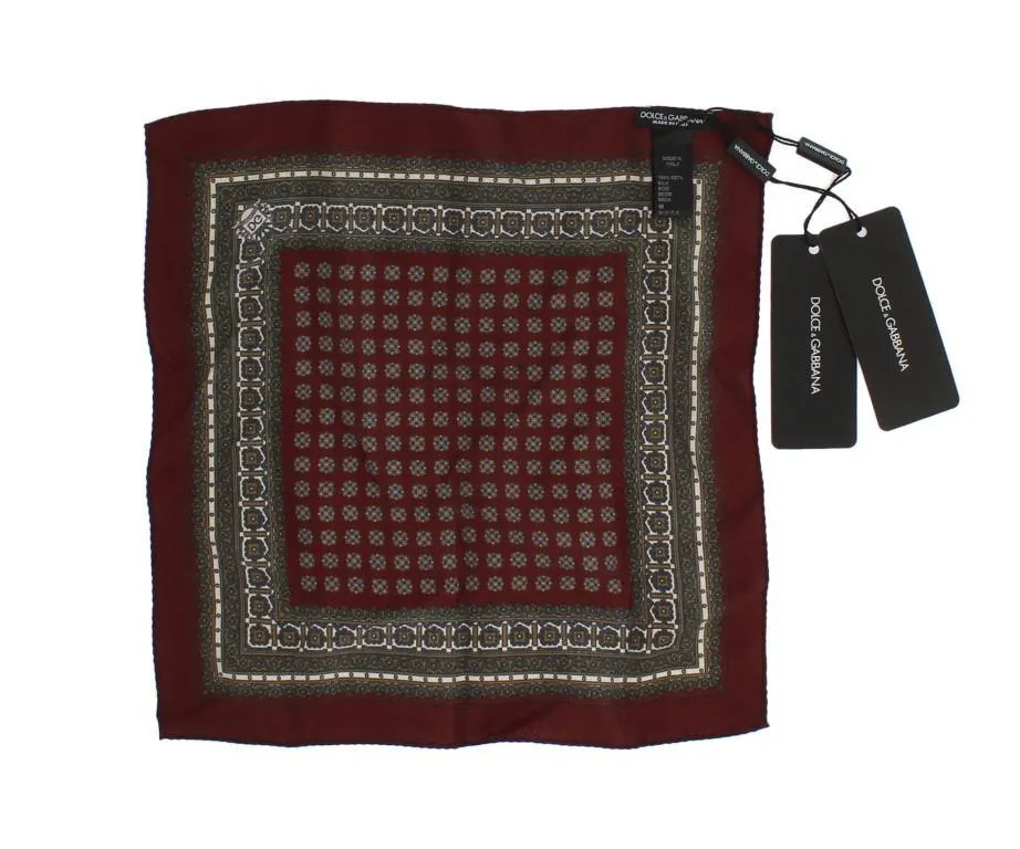 Bordeaux Silk Square Handkerchief