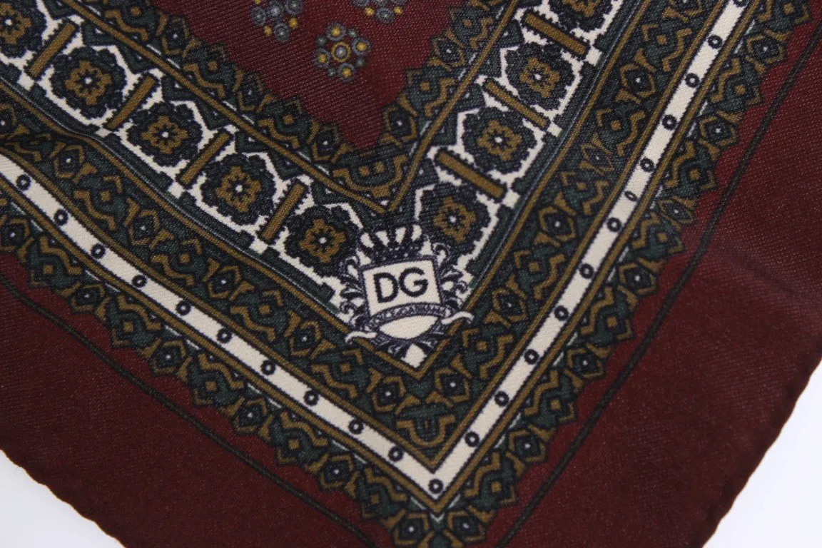 Bordeaux Silk Square Handkerchief