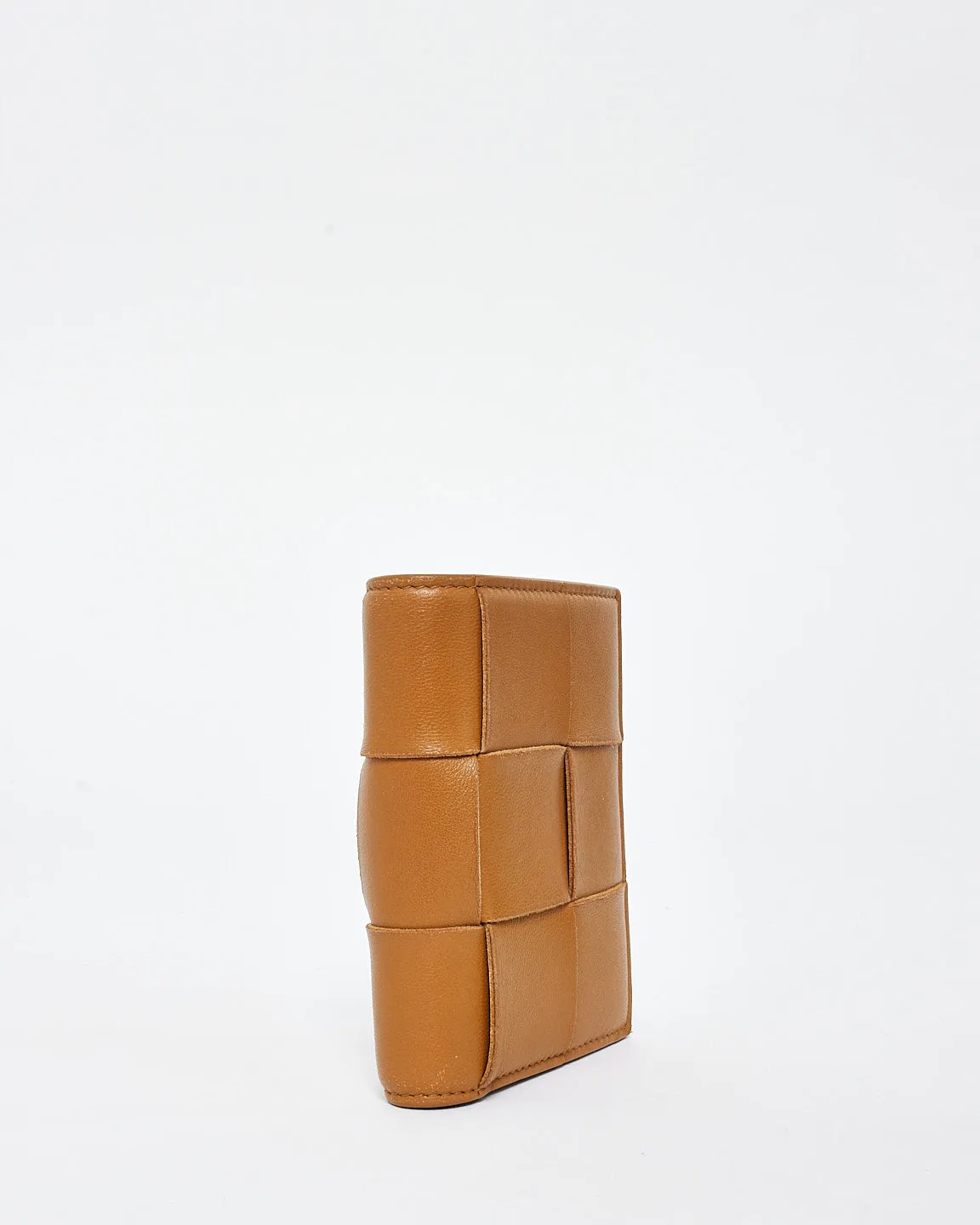 Bottega Veneta Caramel Cassette Intrecciato Leather Bi Fold Wallet