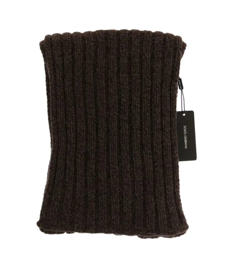 Brown Cashmere Knitted Wrap Shawl Scarf