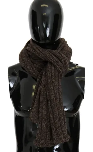 Brown Cashmere Knitted Wrap Shawl Scarf