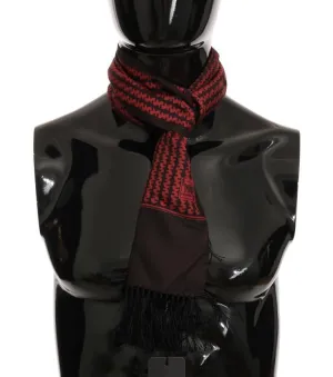 Brown Red Silk Scarf