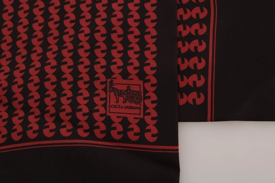 Brown Red Silk Scarf