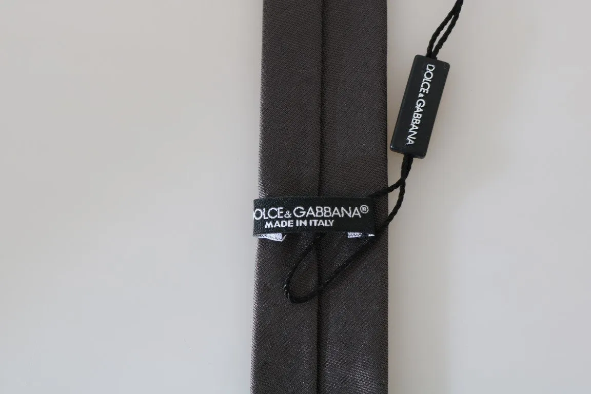 Brown Silk Solid Skinny Tie