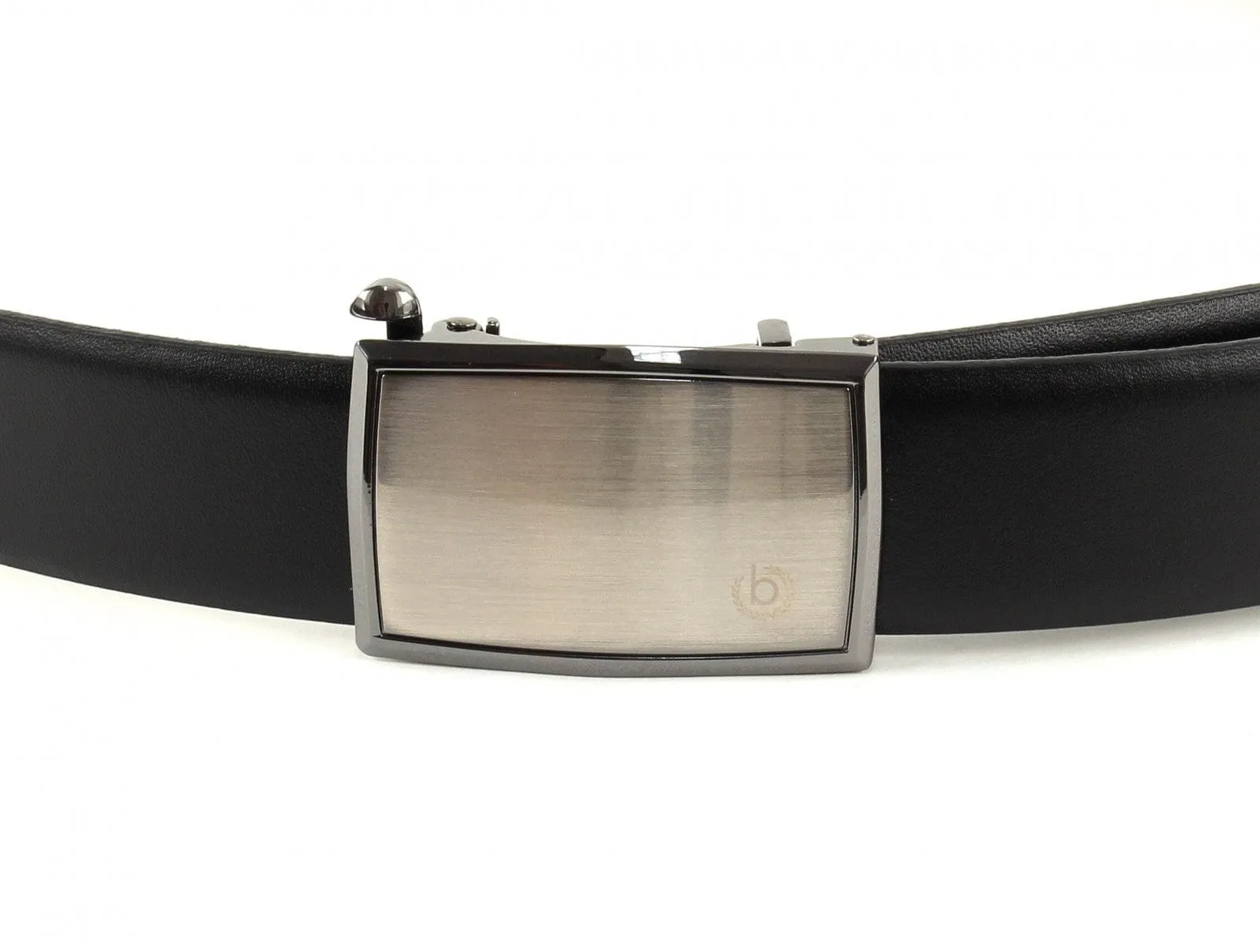Bugatti Domed Leather belt with automatic Buckle Black
