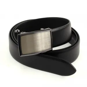 Bugatti Domed Leather belt with automatic Buckle Black