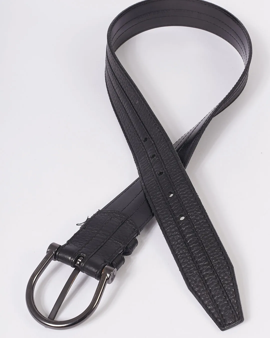 Burberry Black Leather Buckle Belt - 32/80