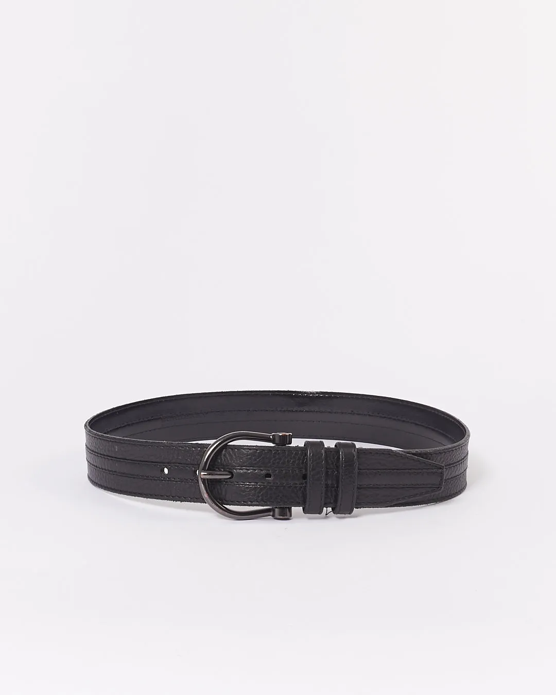 Burberry Black Leather Buckle Belt - 32/80