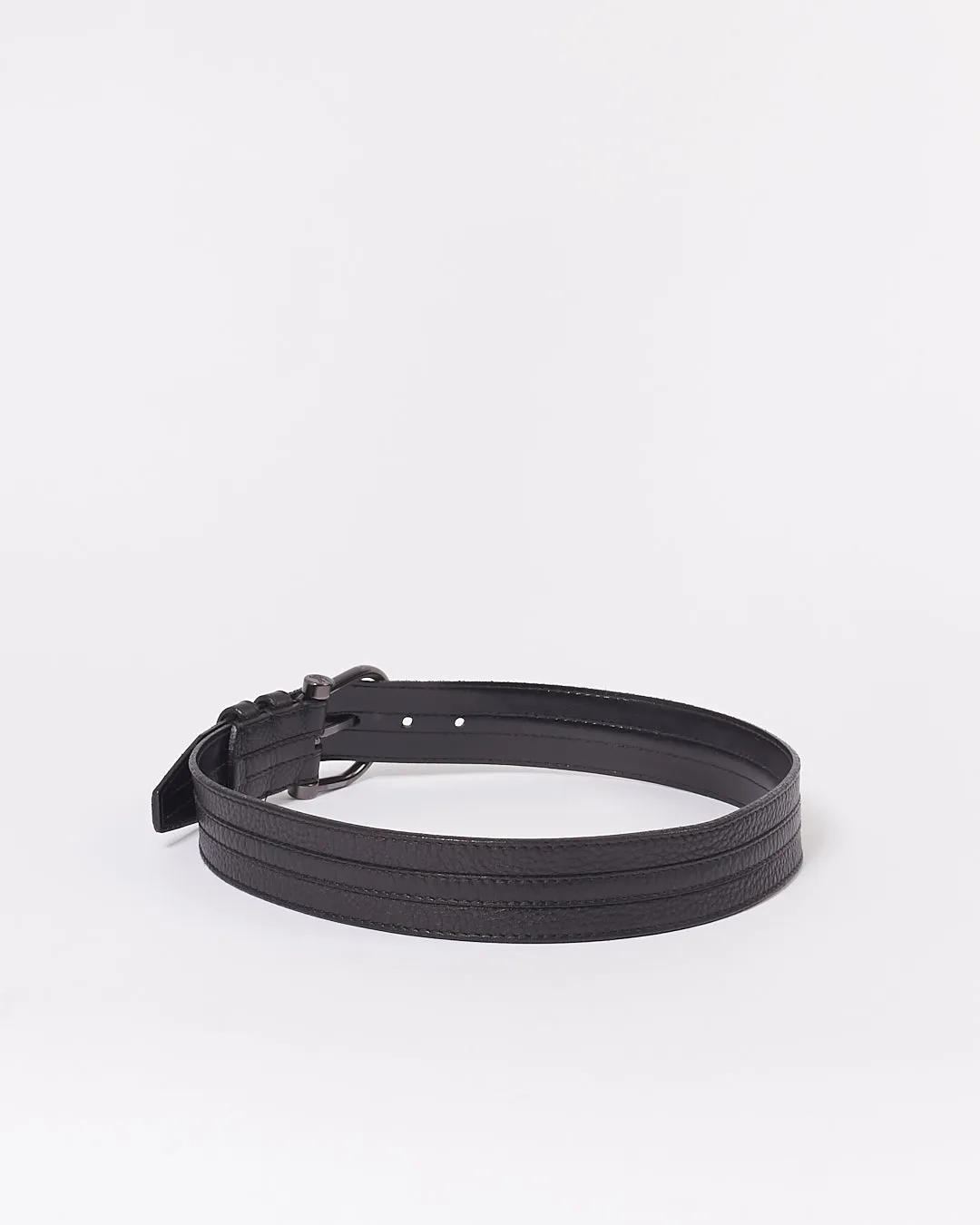 Burberry Black Leather Buckle Belt - 32/80