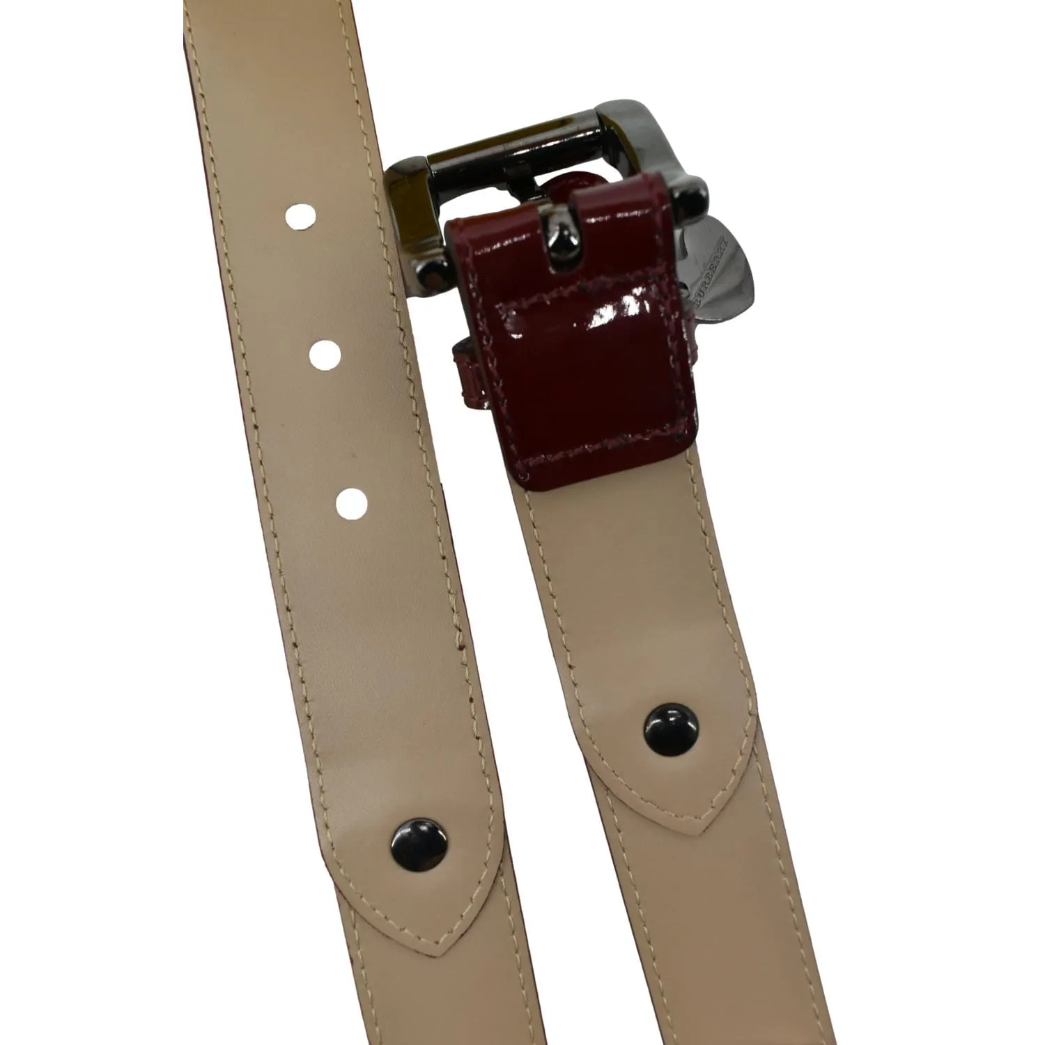 BURBERRY Nova Check Heart Belt Red Multicolor Size 32/80