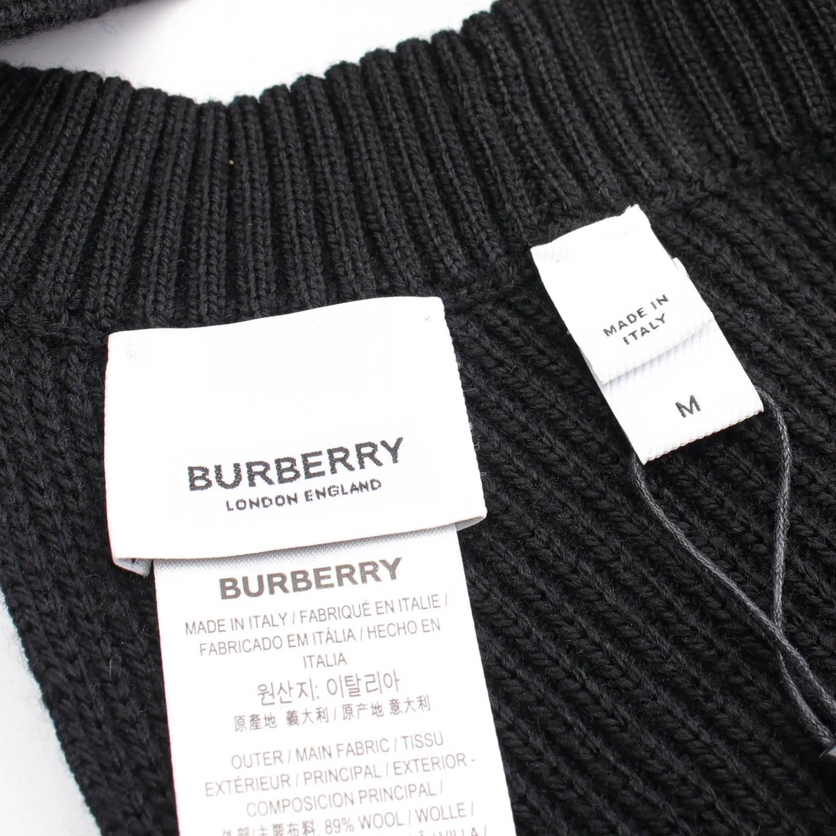 Burberry Wool Accessories Black New