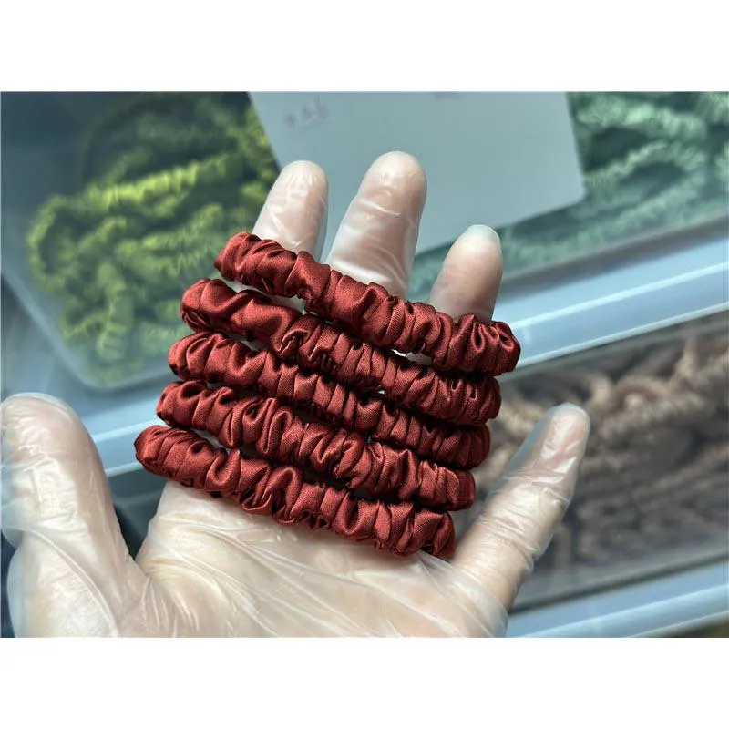 Caramel silk scrunchies mini