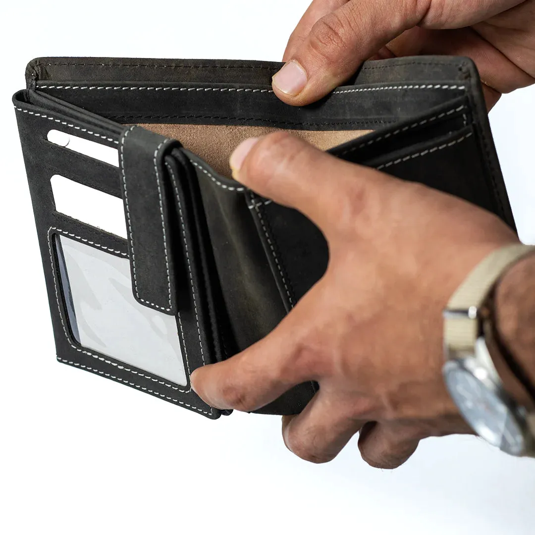 Carbonado Tri Fold Wallet - Black