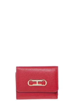 Carolina Herrera Red Leather CH Wallet