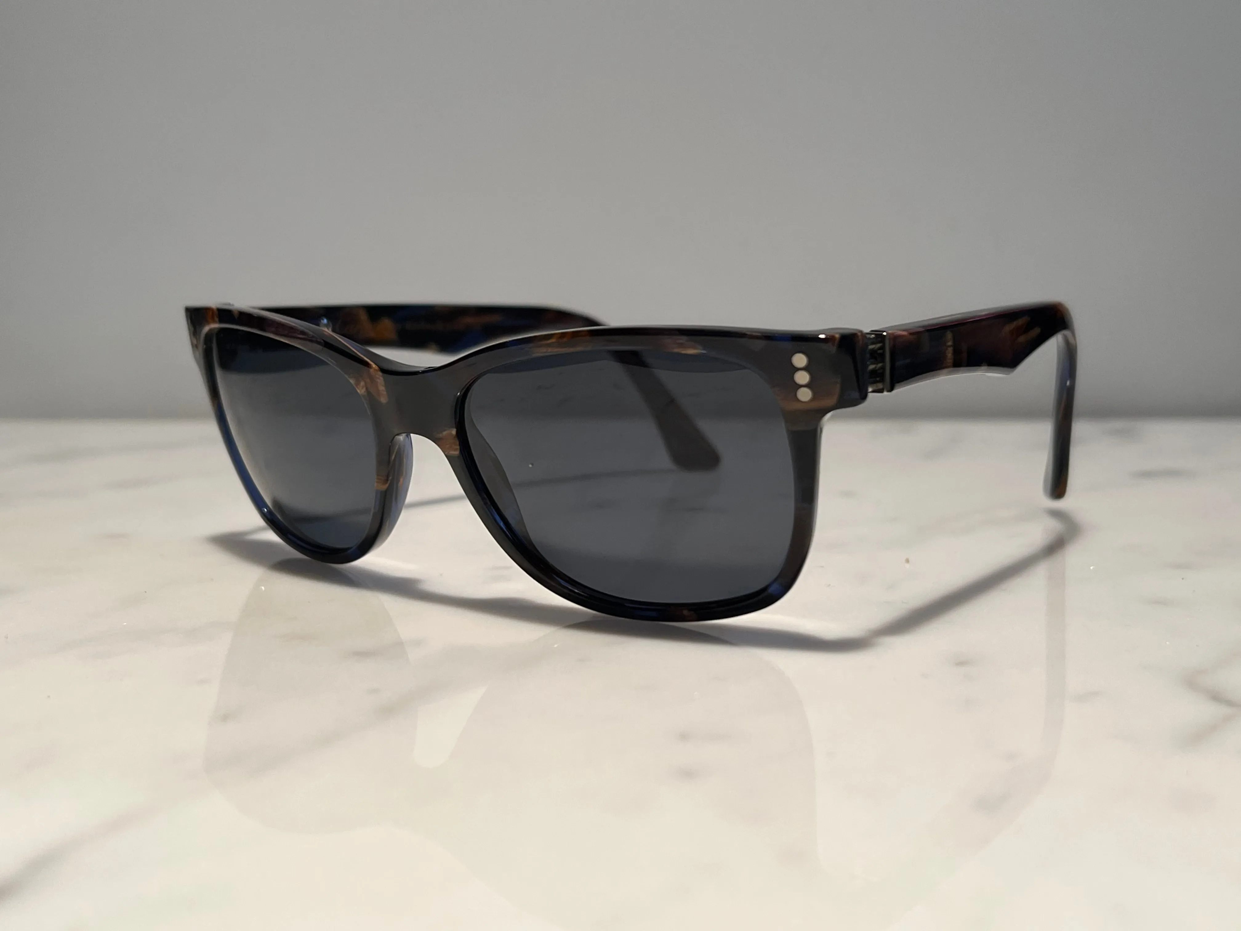 Cartier Duke Square Vintage Glasses Sunglasses Frames Horn Woods Platinum