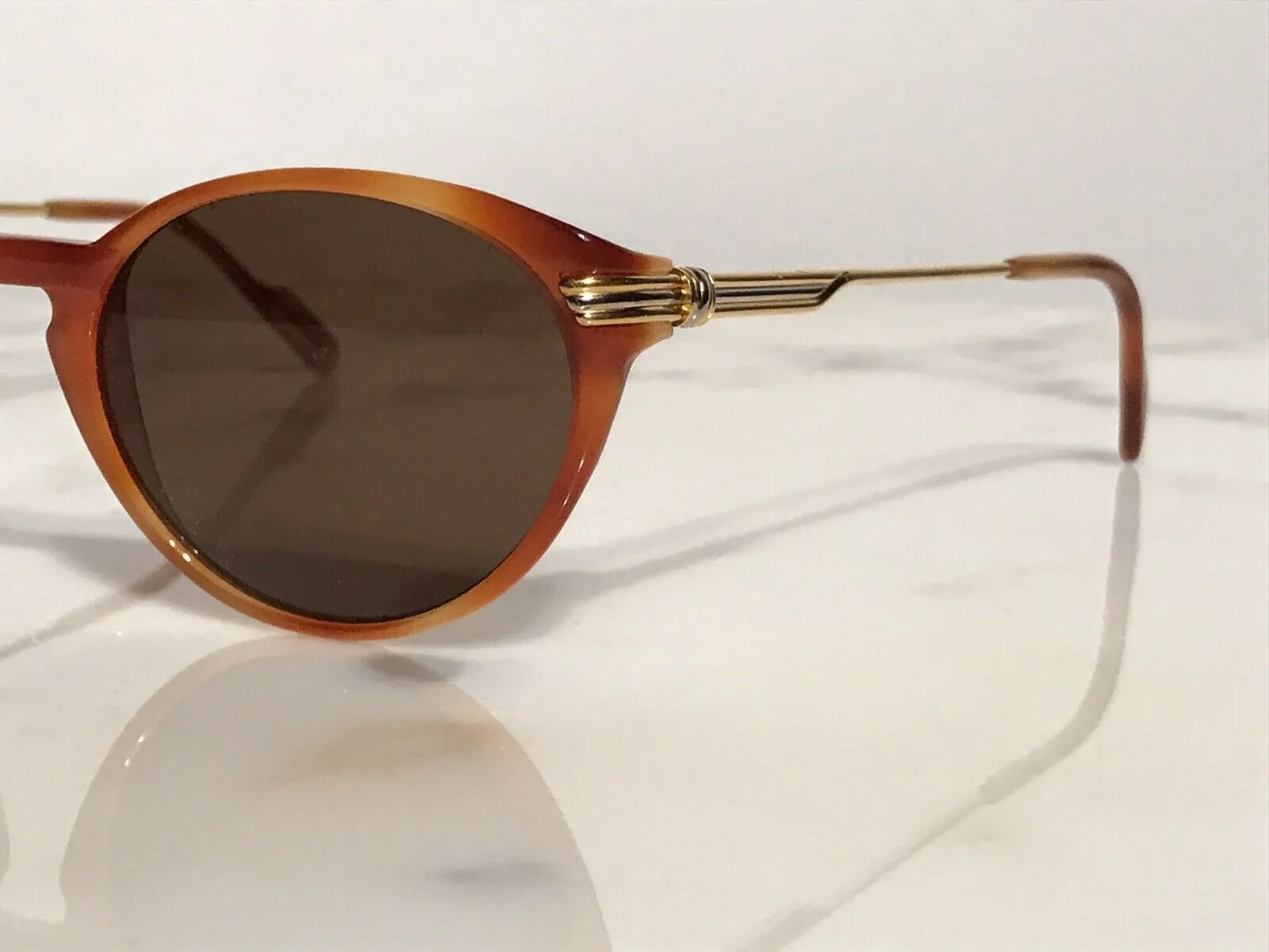 Cartier Jaspe Lumen Miel 22k Sunglasses Glasses