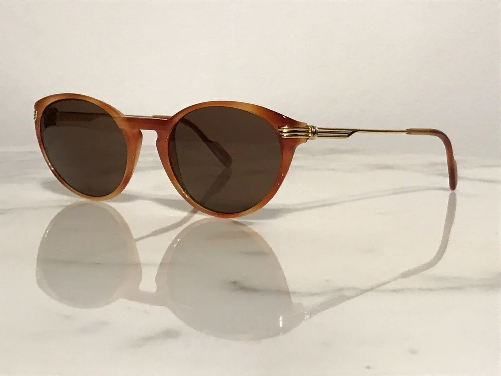 Cartier Jaspe Lumen Miel 22k Sunglasses Glasses