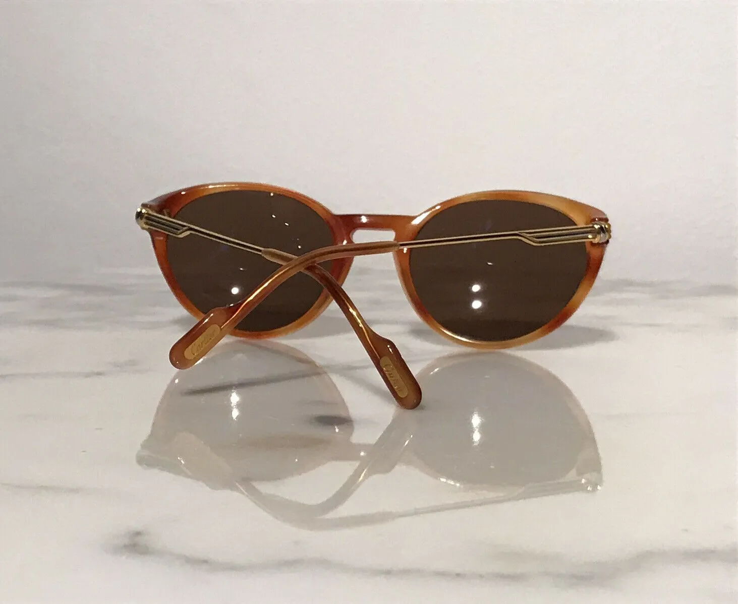 Cartier Jaspe Lumen Miel 22k Sunglasses Glasses