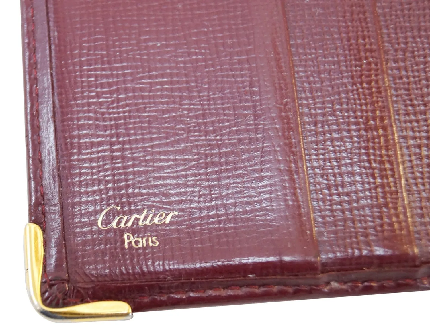 CARTIER Must De Bifold Burgundy Calfskin Bifold Wallet