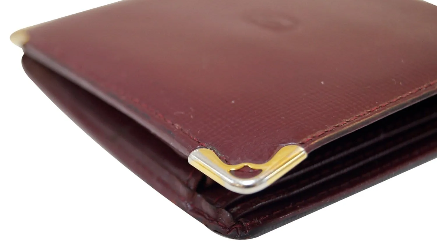 CARTIER Must De Bifold Burgundy Calfskin Bifold Wallet