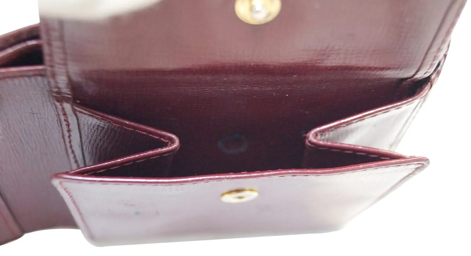 CARTIER Must De Bifold Burgundy Calfskin Bifold Wallet
