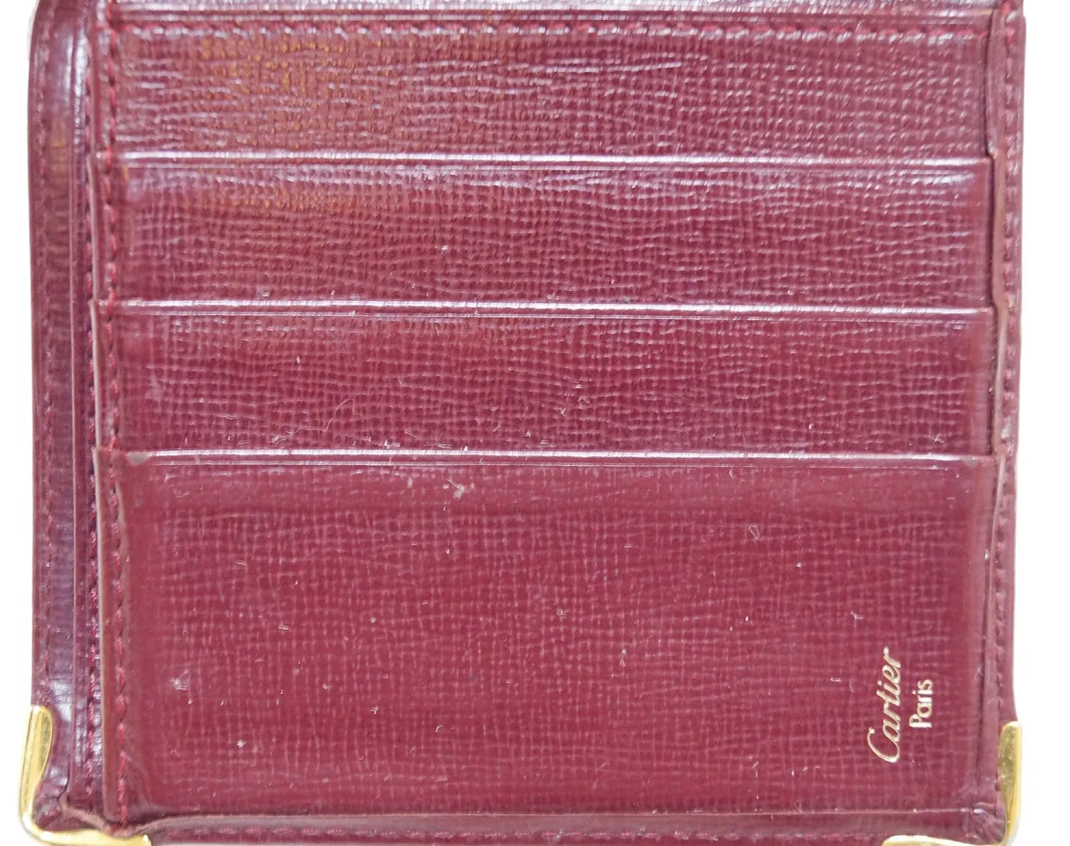 CARTIER Must De Bifold Burgundy Calfskin Bifold Wallet