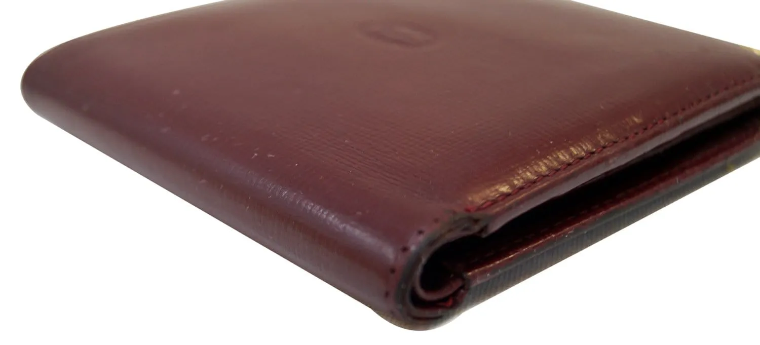 CARTIER Must De Bifold Burgundy Calfskin Bifold Wallet