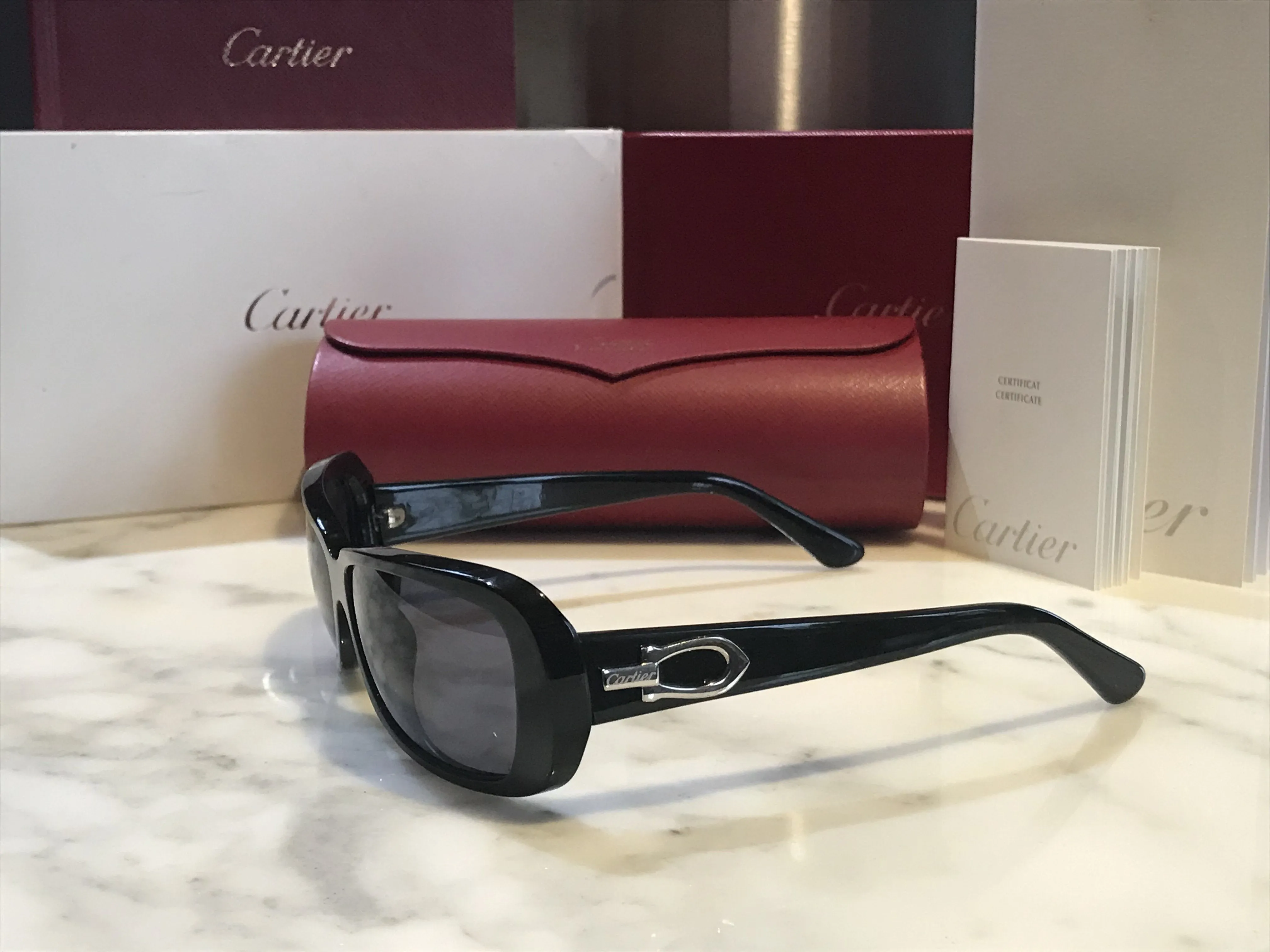 Cartier Thalia Black/Platinum Sunglasses Glasses Frames