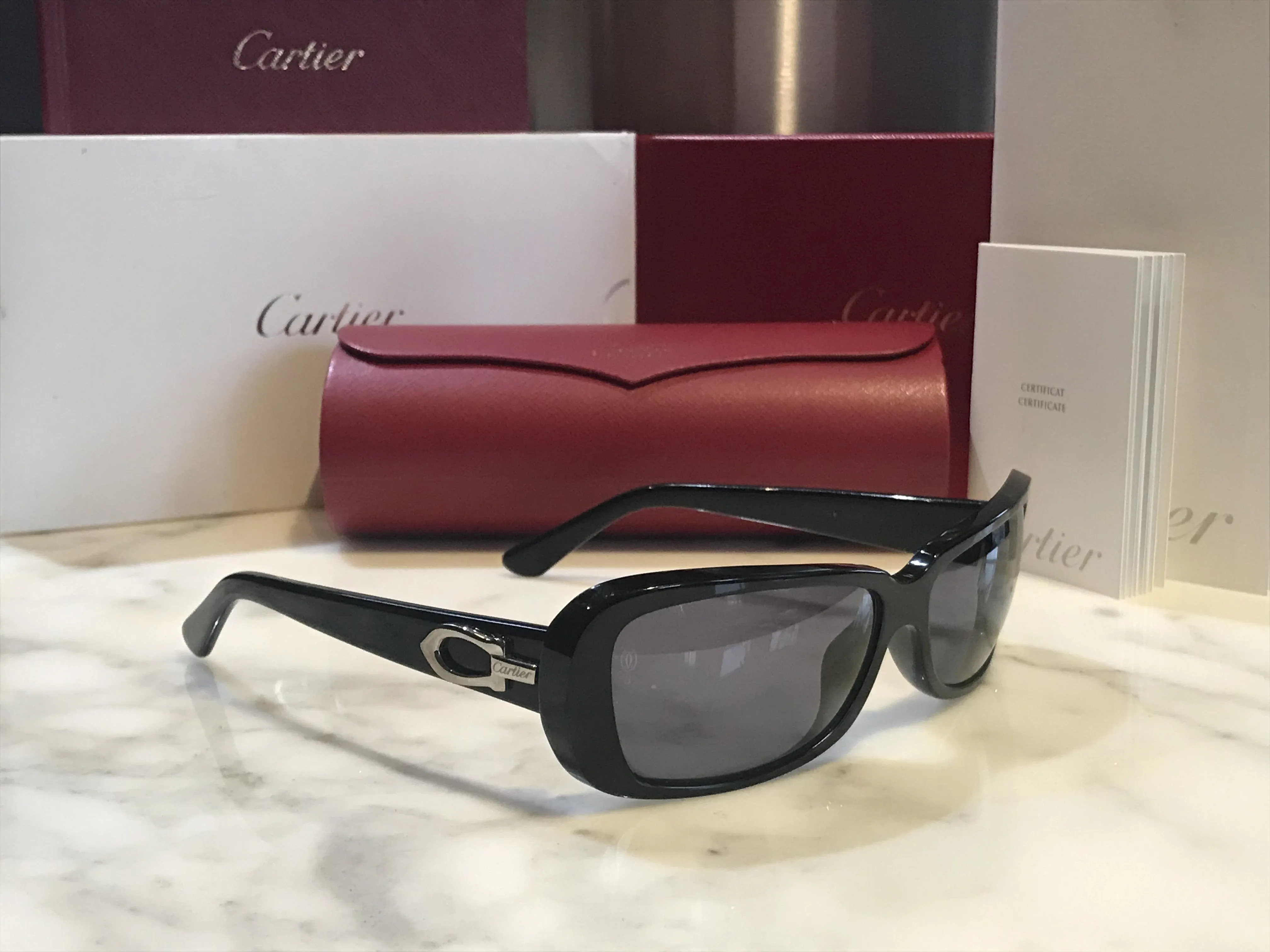Cartier Thalia Black/Platinum Sunglasses Glasses Frames