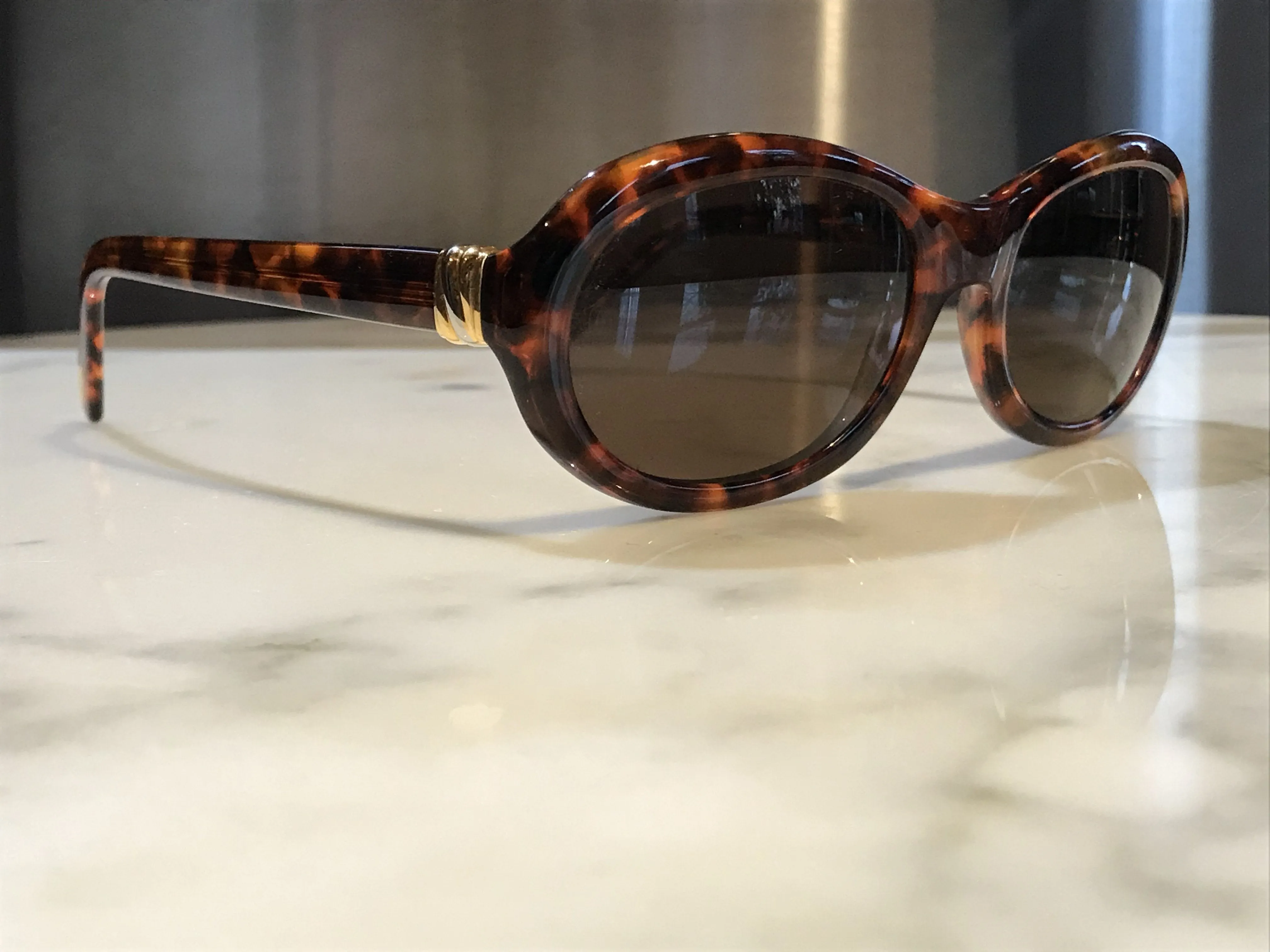 Cartier Trinity 22k Gold Tortoise Sunglasses Glasses