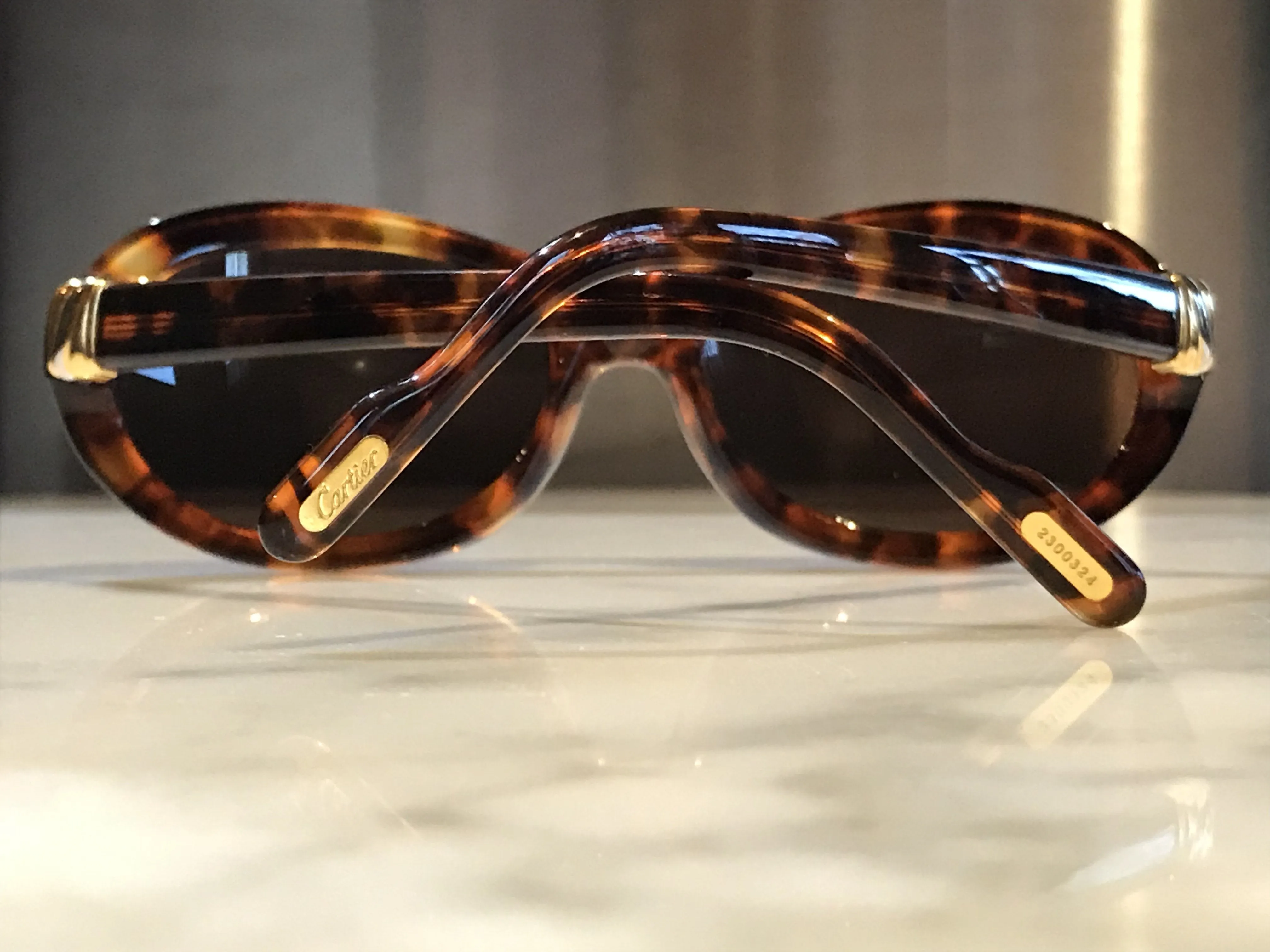 Cartier Trinity 22k Gold Tortoise Sunglasses Glasses