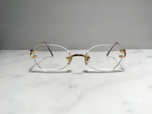 Cartier Vintage Scala C Decor Gold Vintage Sunglasses Glasses Eyeglasses Frame