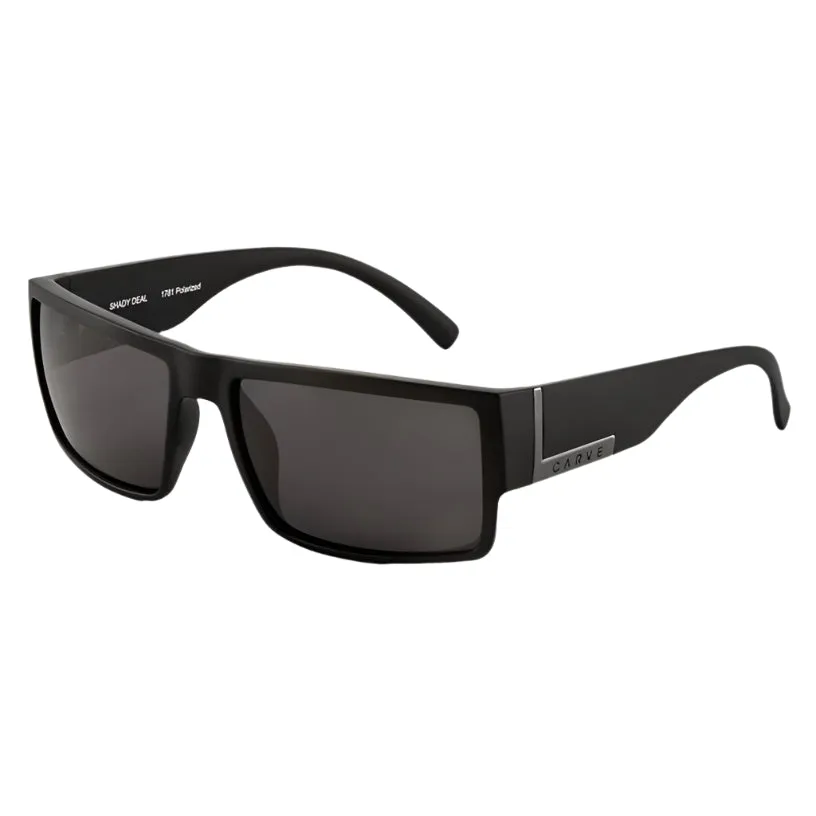 Carve Shady Deal Sunglass Polarised - Matt Black