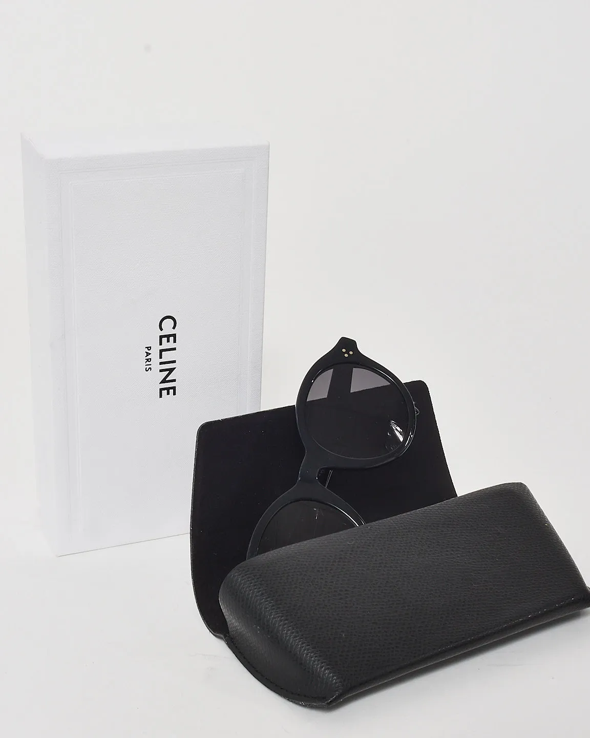 Celine Black Acetate Round Frame CL40034F Sunglasses