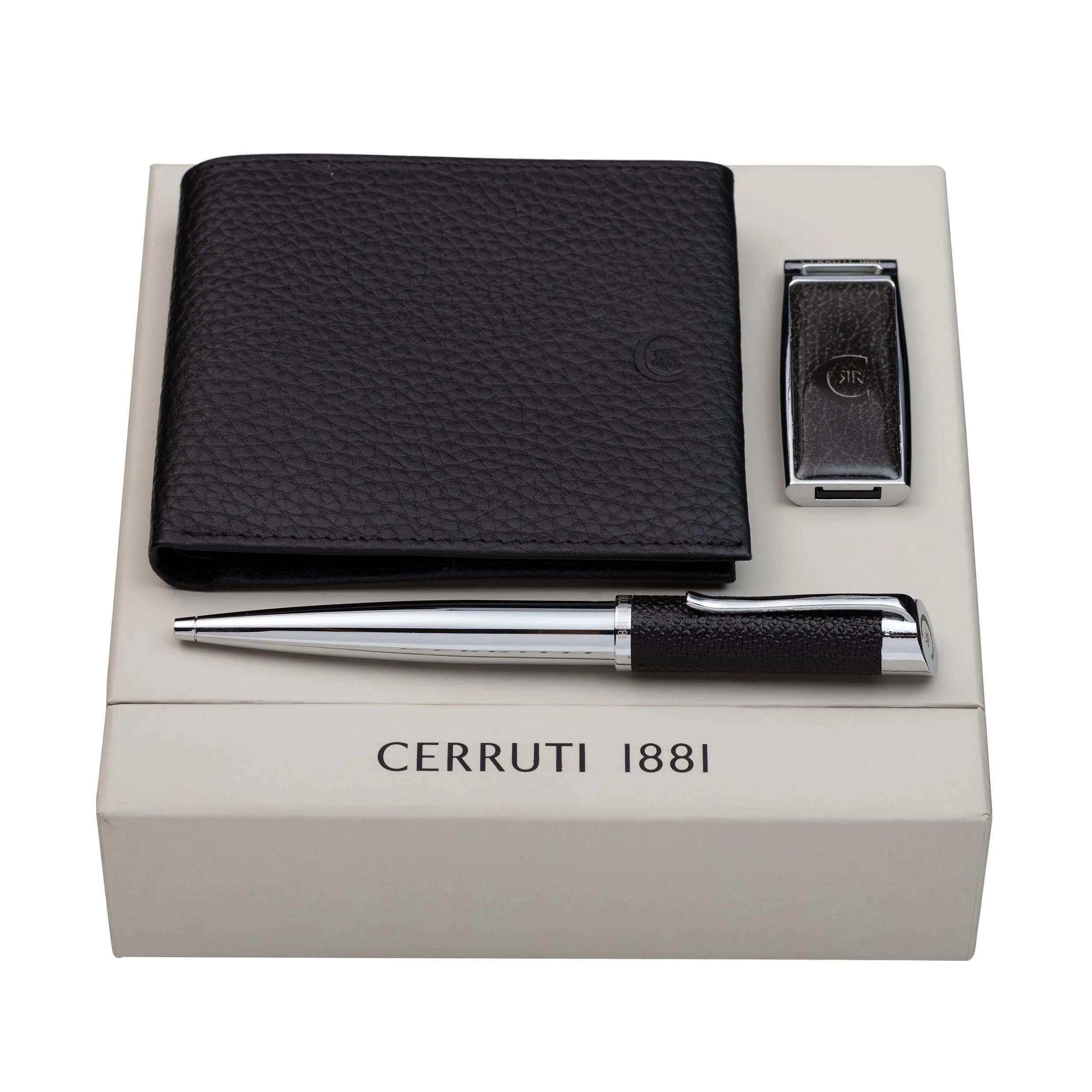 CERRUTI 1881 NPBUK919 - Set CERRUTI 1881 Escape (ballpoint pen, wallet & usb stick)