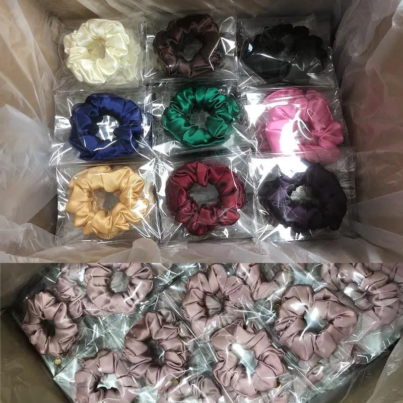 Champange silk scrunchies medium