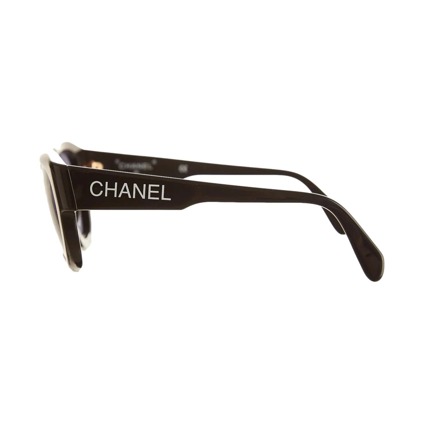 Chanel Black Round Logo Sunglasses