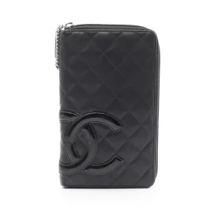 Chanel Cambon Line Leather Wallet Black