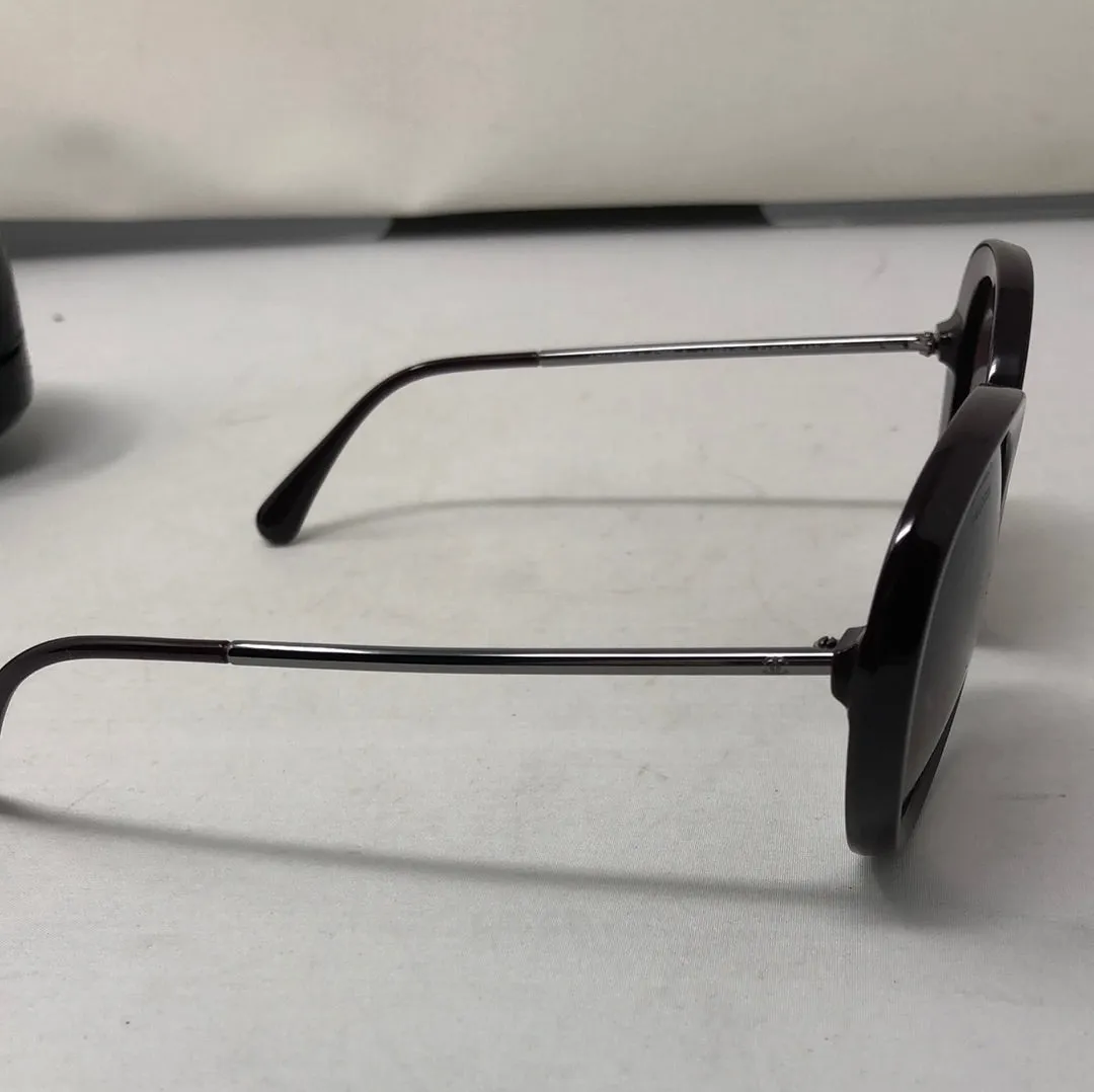 Chanel Polarised Burgundy Plastic Round Sunnies
